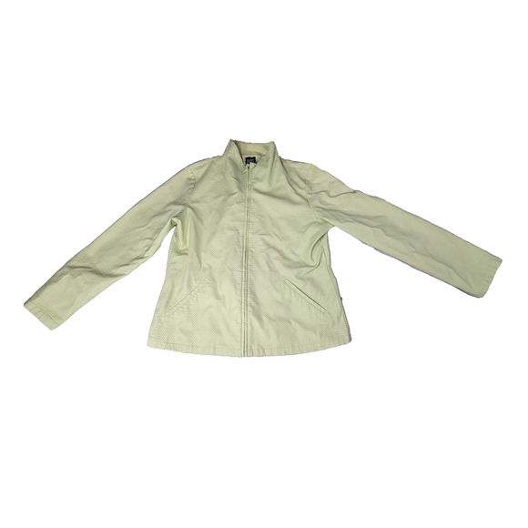 Eileen Fisher Jacket Womens Sz Small Green Fall Winter Collared Exercise Gym - Picture 1 of 16